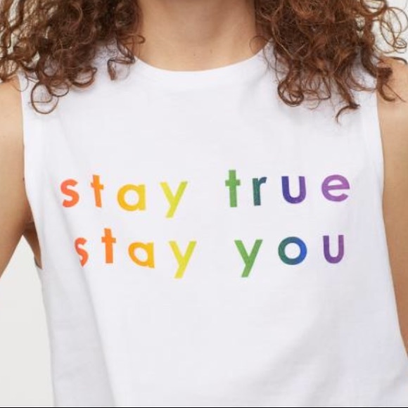 PRIDE STAY TRUE STAY YOU Rainbow Crop Top - Picture 2 of 4